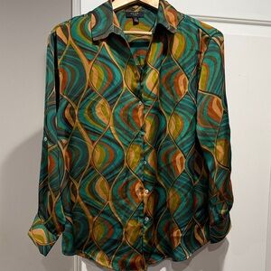 Vibrant Geometric Button Down Shirt